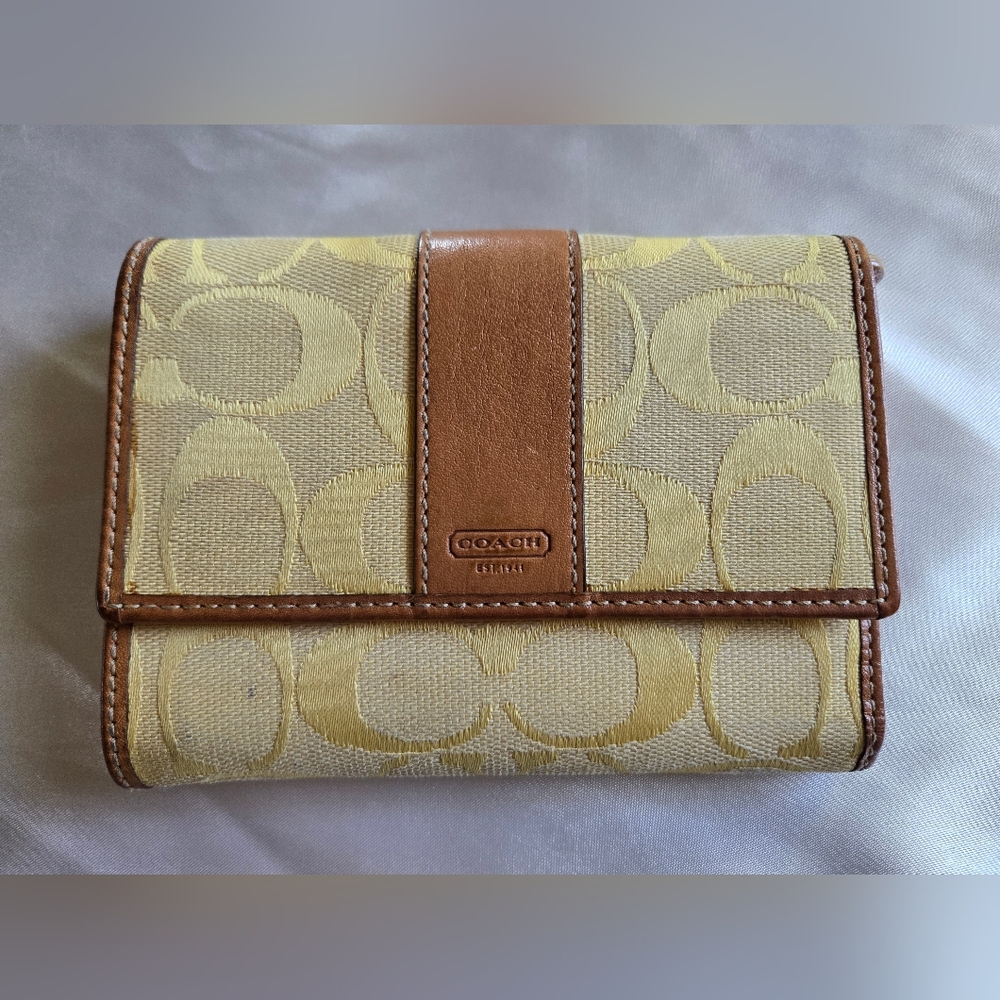 Coach Yellow and Brown Wallet